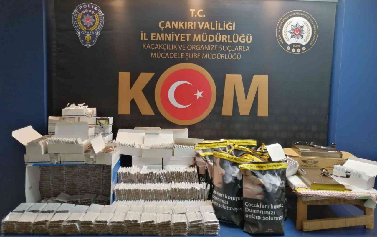 Çankırı’da çok sayıda kaçak sigara ve makaron ele geçirildi