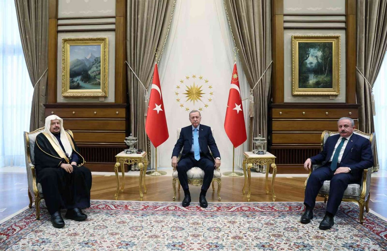 Cumhurbaşkanı Erdoğan, Suudi Arabistan Şura Meclisi Başkanı Abdullah Muhammed İbrahim Al-Sheikh’i kabul etti.