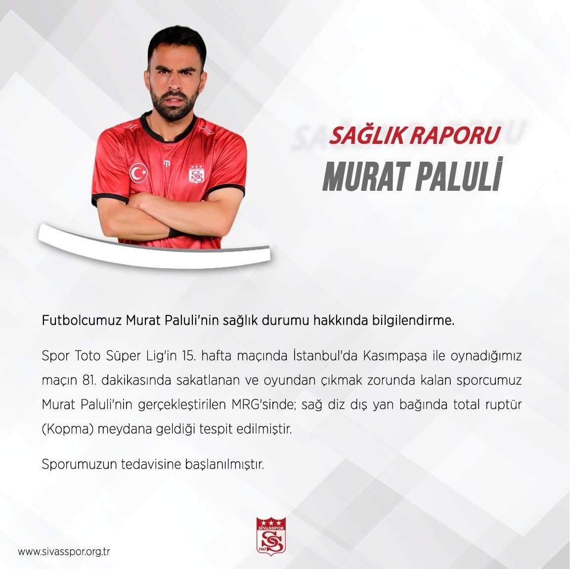 Sivasspor’da Galatasaray maçı öncesi sakatlık şoku!