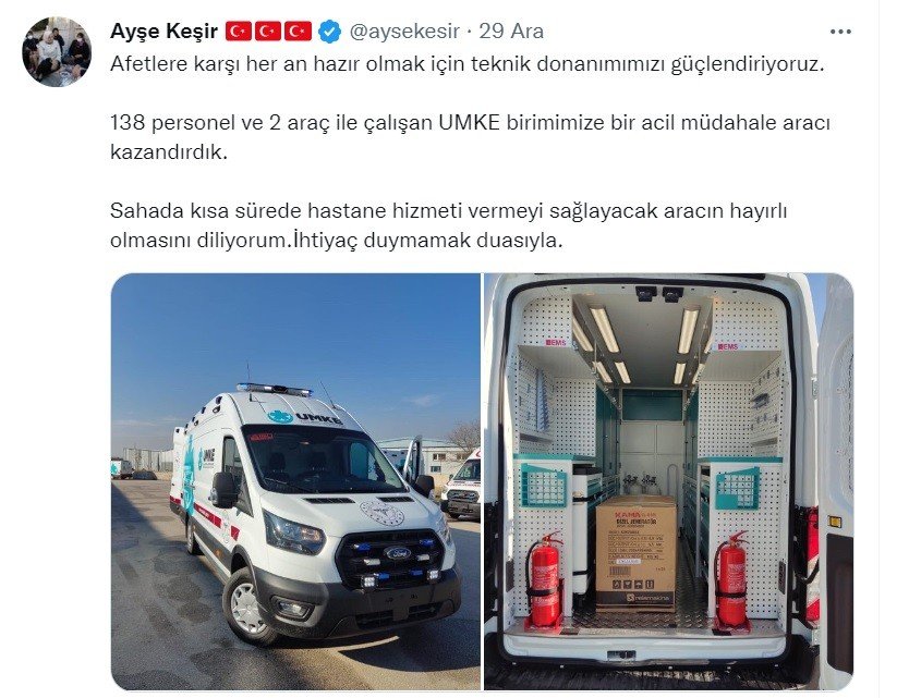 Düzce’ye tam donanımlı acil müdahale aracı