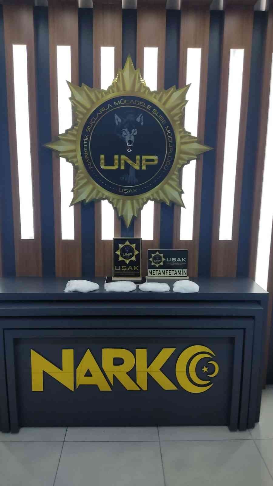 Uşak’ta 1 kilo 295 gram metamfetamin ele geçirildi