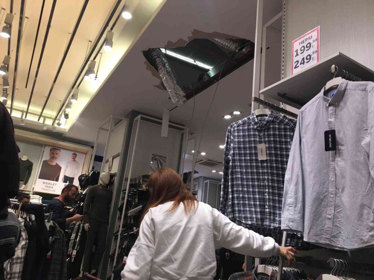 Bastığı kartonpiyer kırılan işçi 4 metreden yere düştü