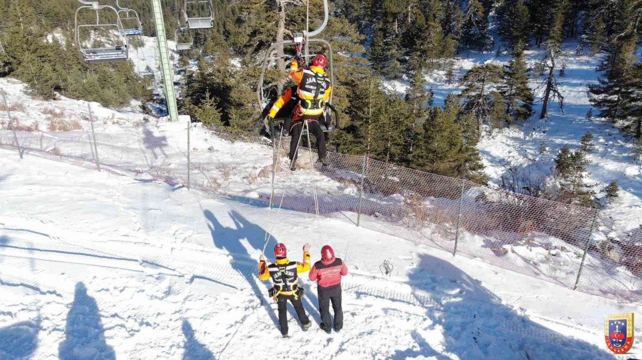 Kartalkaya’da kurtarma tatbikatı