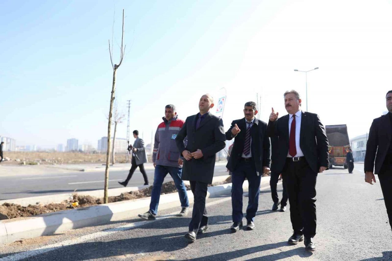 Melikgazi ilçeyi devasa ağaçlarla yeşillendirmeye devam ediyor