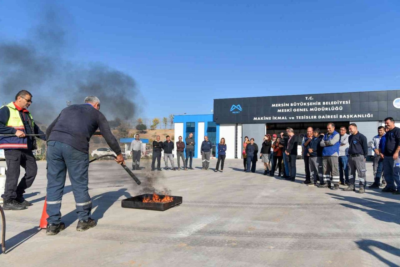 MESKİ personeli yangın tatbikatı eğitimine katıldı