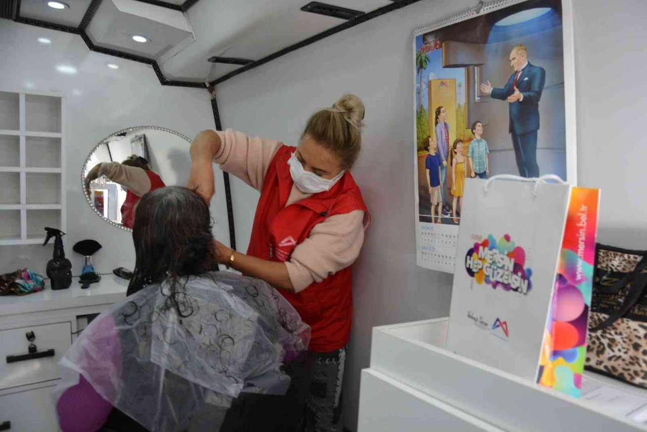 Mersin’de kırsal mahallelere ’kuaför’ hizmeti