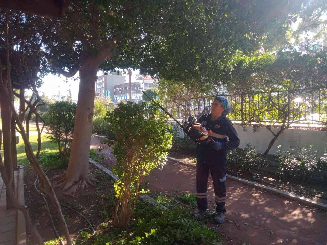 Ortaca’da yeşil alanlarının mevsimsel bakımları yapılıyor