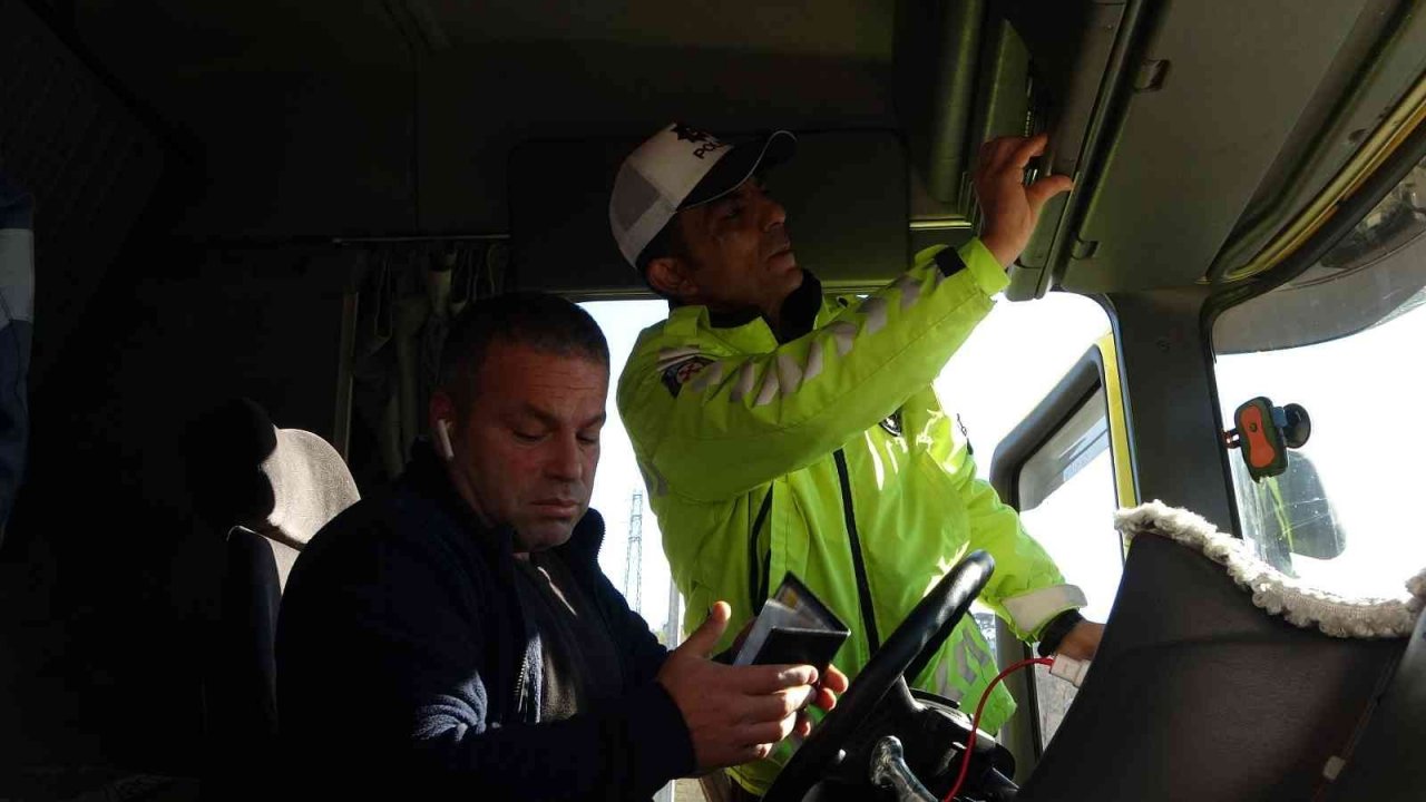 Ordu’da ticari araçlara kış lastiği denetimi