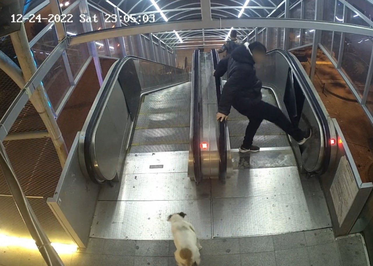 Üst geçidin tahrip edilme anları kameraya yansıdı