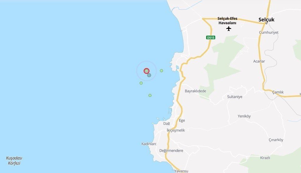 Kuşadası Körfezi’nde 25 dakikada 5 deprem