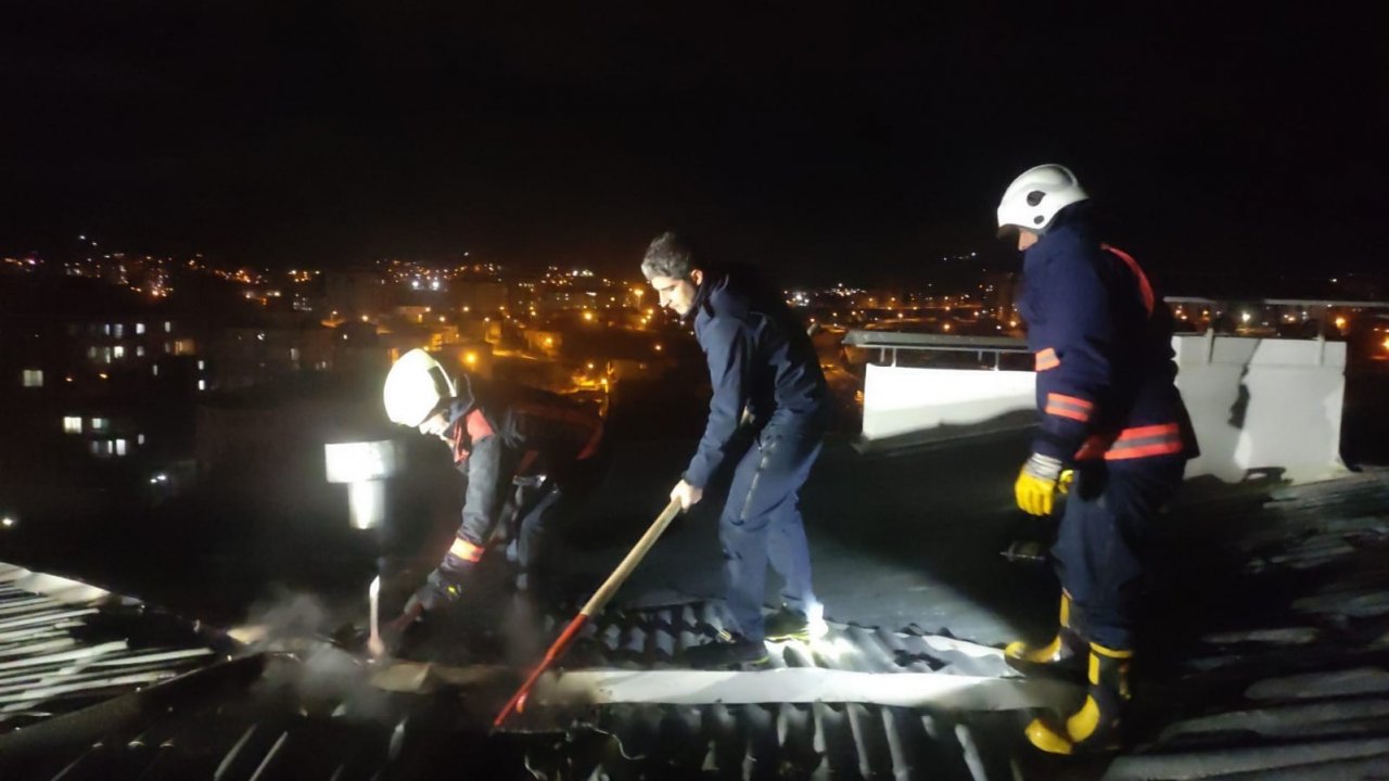 Malatya’da korkutan çatı yangını