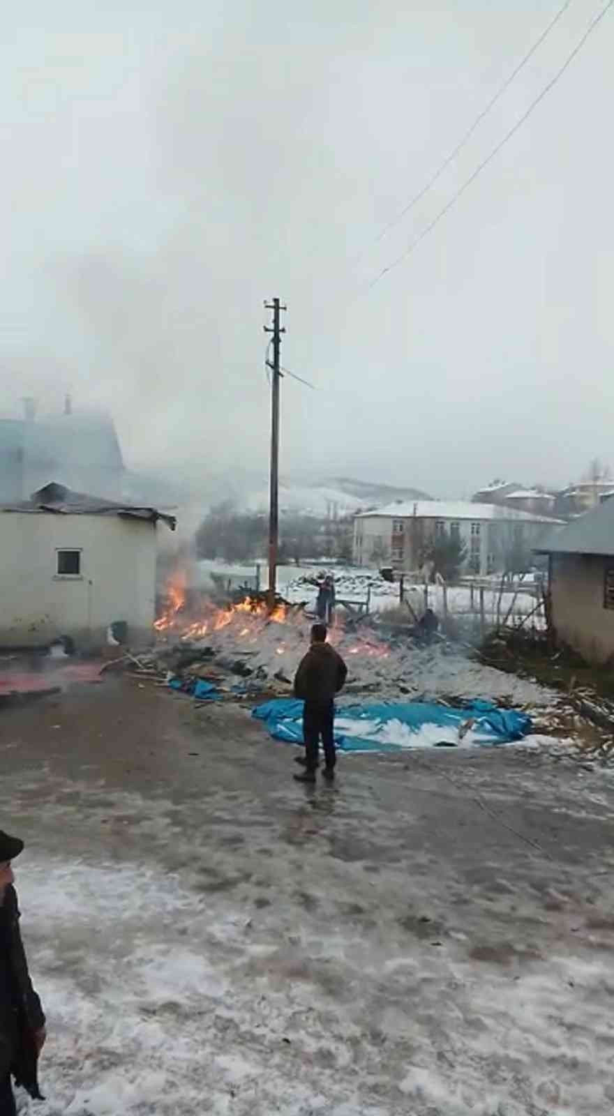 Köy fırını alev alev yandı