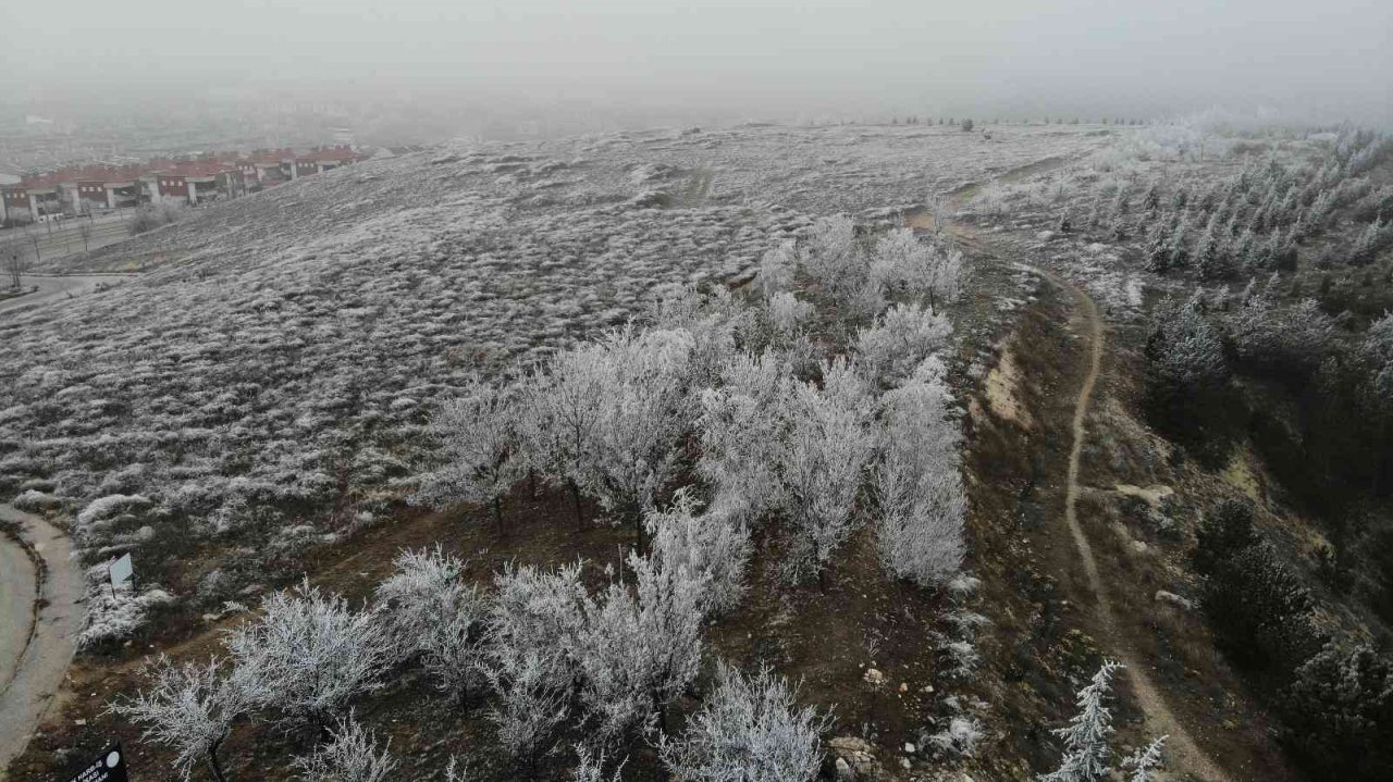 Eskişehir’de etkili olan kırağı eşsiz manzaralar sundu