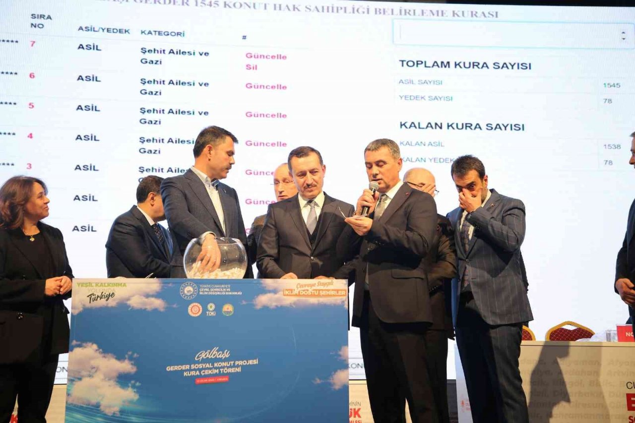 Gölbaşı’nda yapılacak bin 545 konutun kuraları çekildi