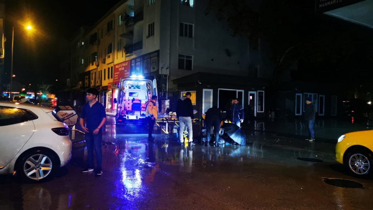 Yayaya çarpmamak için motordan düştü