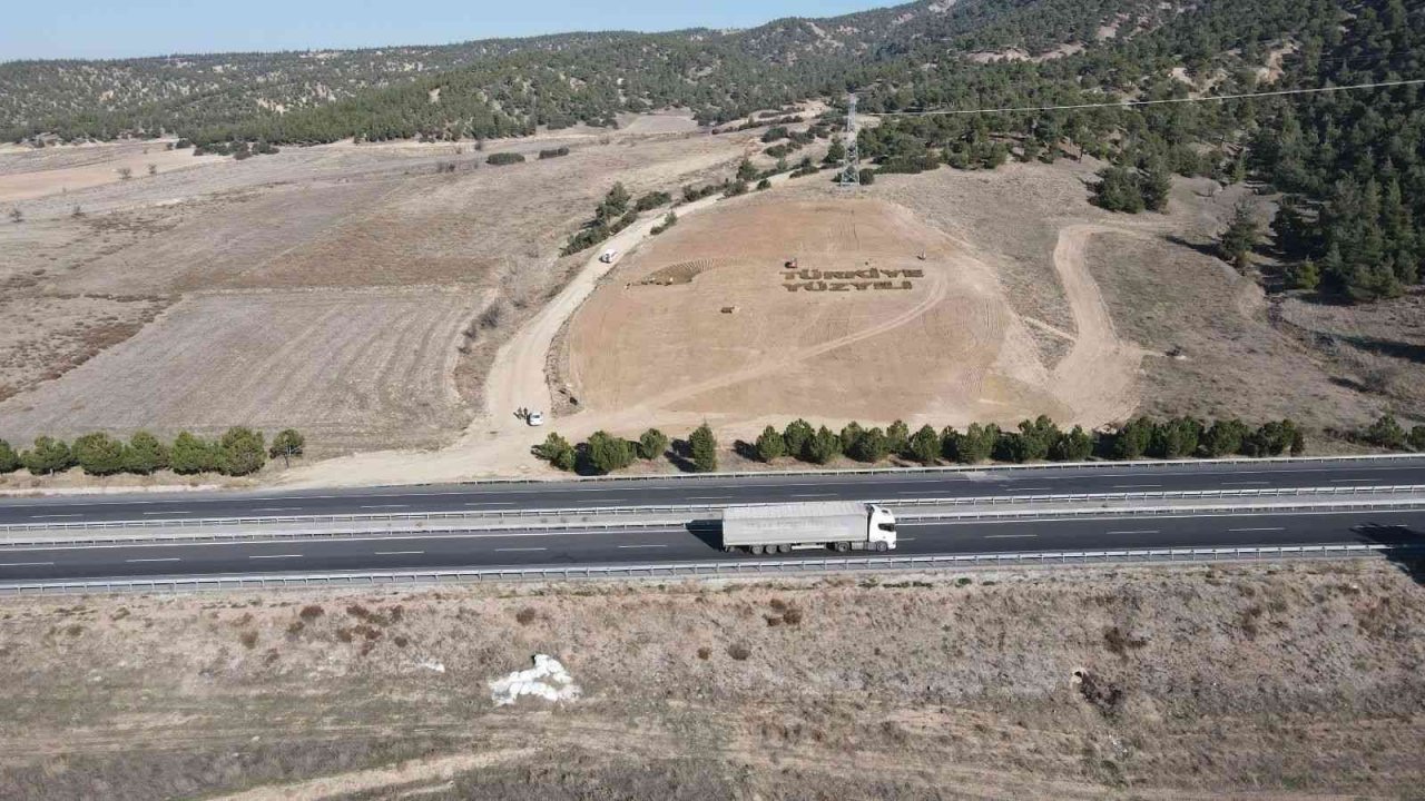 Denizli’de 81 bin fidanla ’Türkiye Yüzyılı’ logosu işlendi