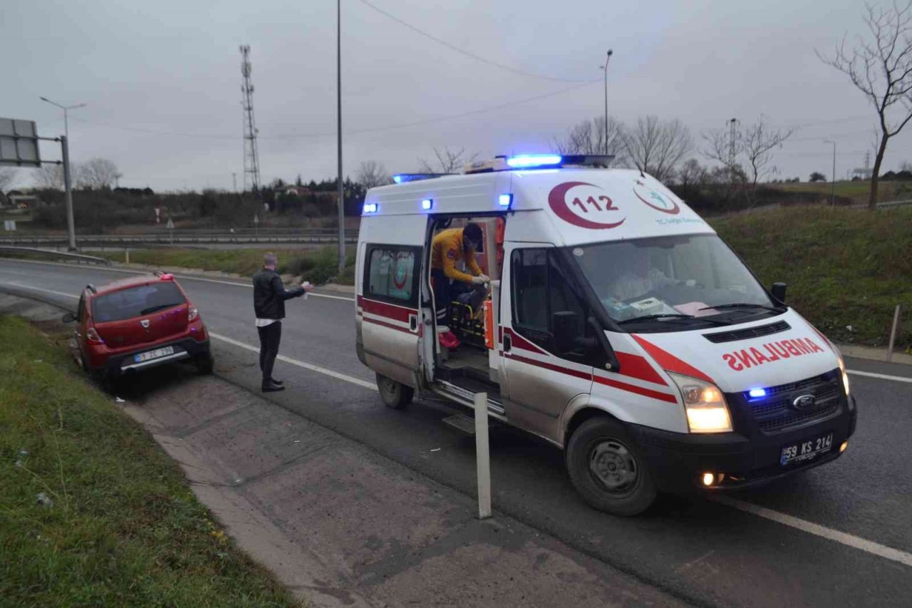 Tekirdağ’da otomobil takla attı: 1 yaralı