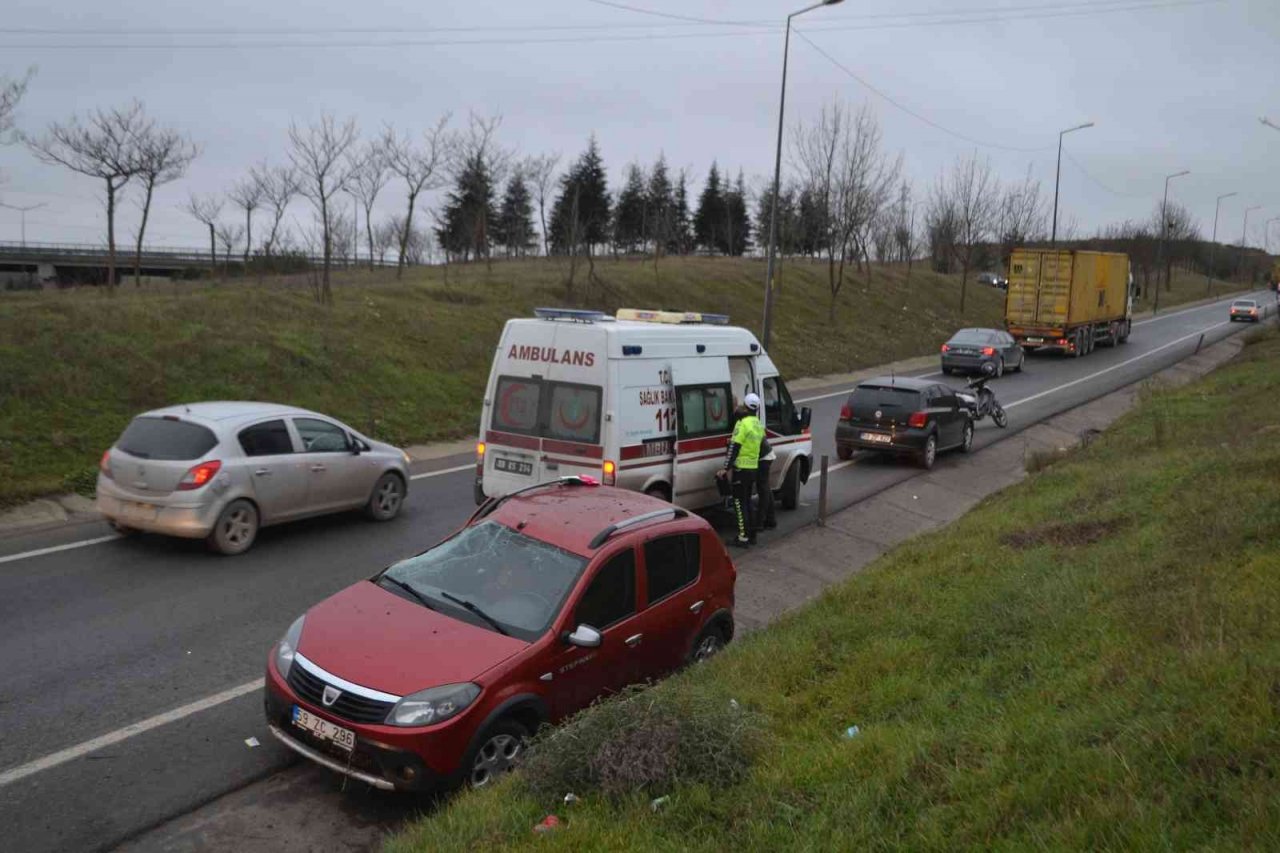 Tekirdağ’da otomobil takla attı: 1 yaralı