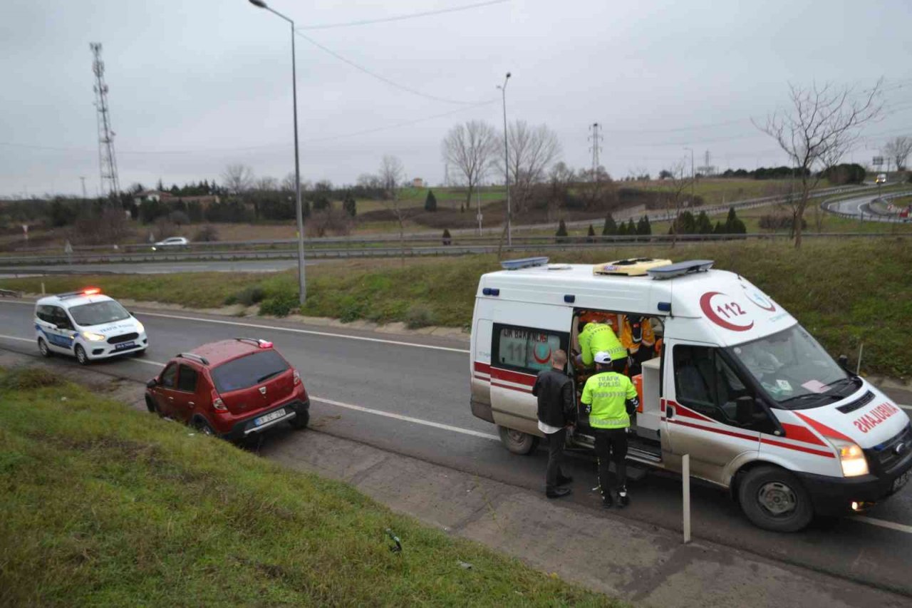 Tekirdağ’da otomobil takla attı: 1 yaralı