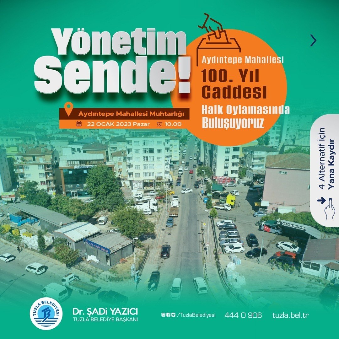 Tuzla’daki 3 caddenin nasıl kullanılacağına vatandaşlar karar verecek