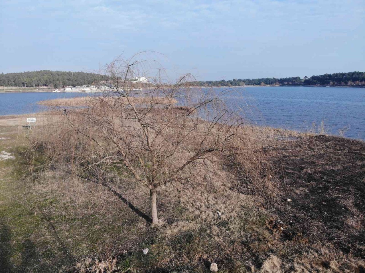 Yaşanan kuraklık Pelitözü Göleti’nde suların çekilmesine neden oldu