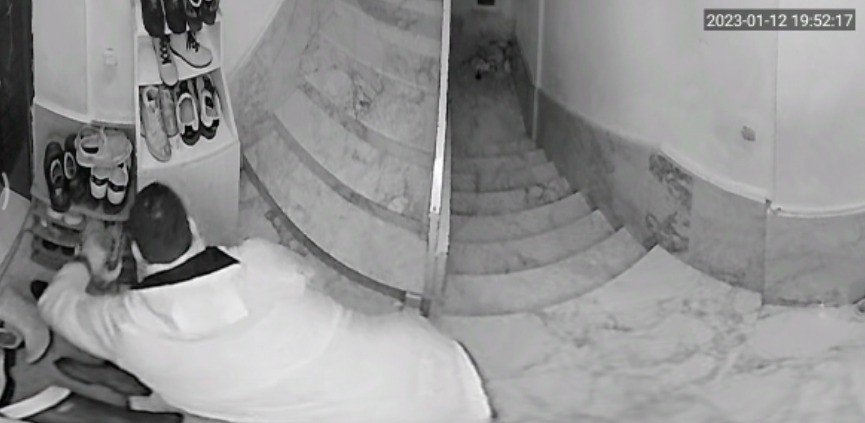 Ayakkabıları önce numarasına bakıp sonra koklayarak çaldı