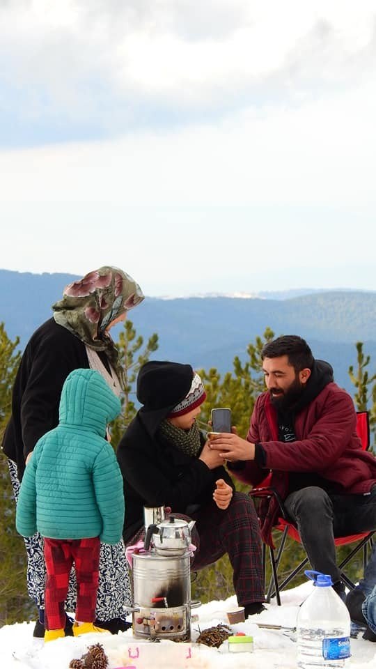 Muğlalı vatandaşların kar keyfi