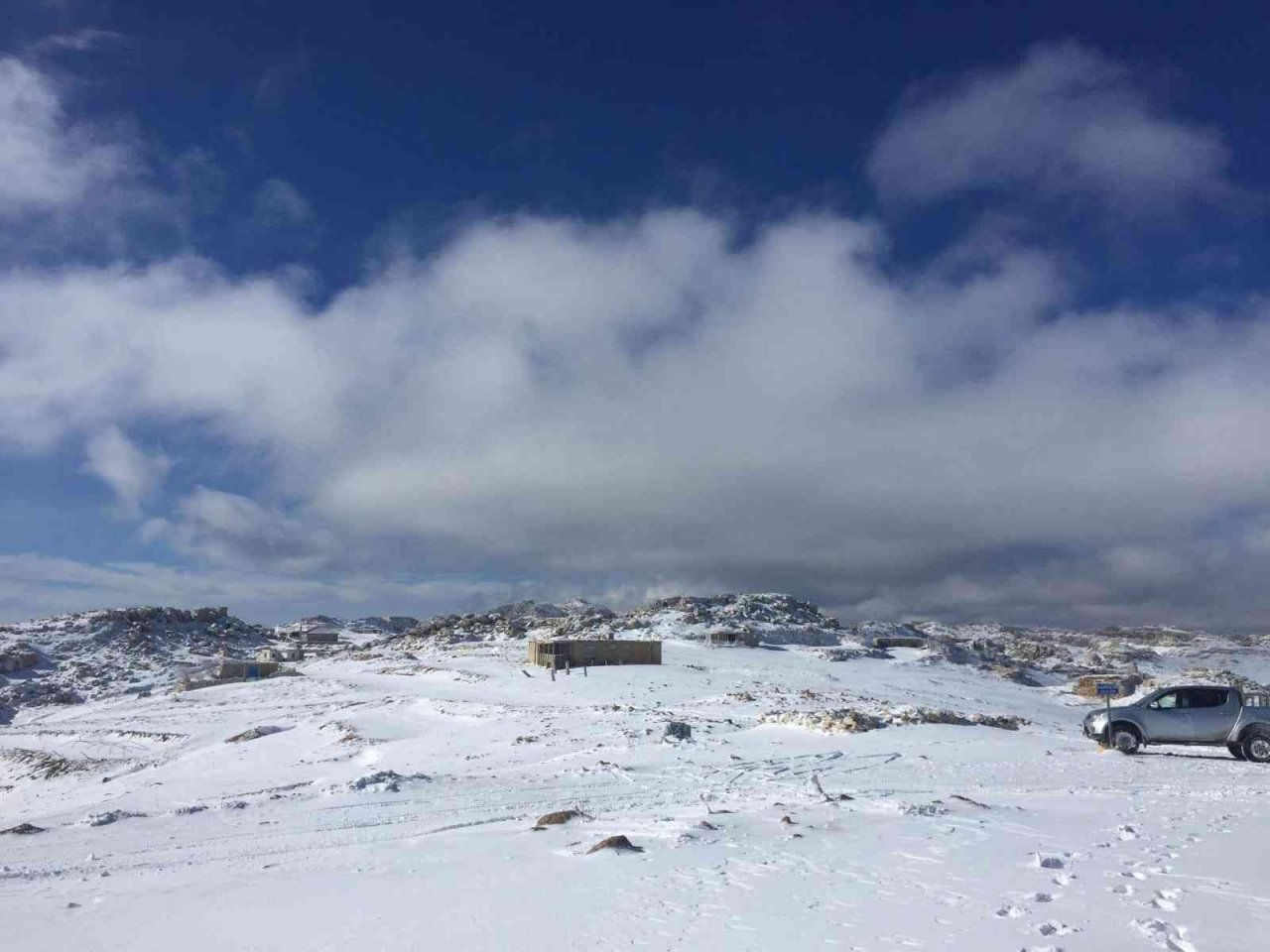 Mersin Anamur’da kar yağışı
