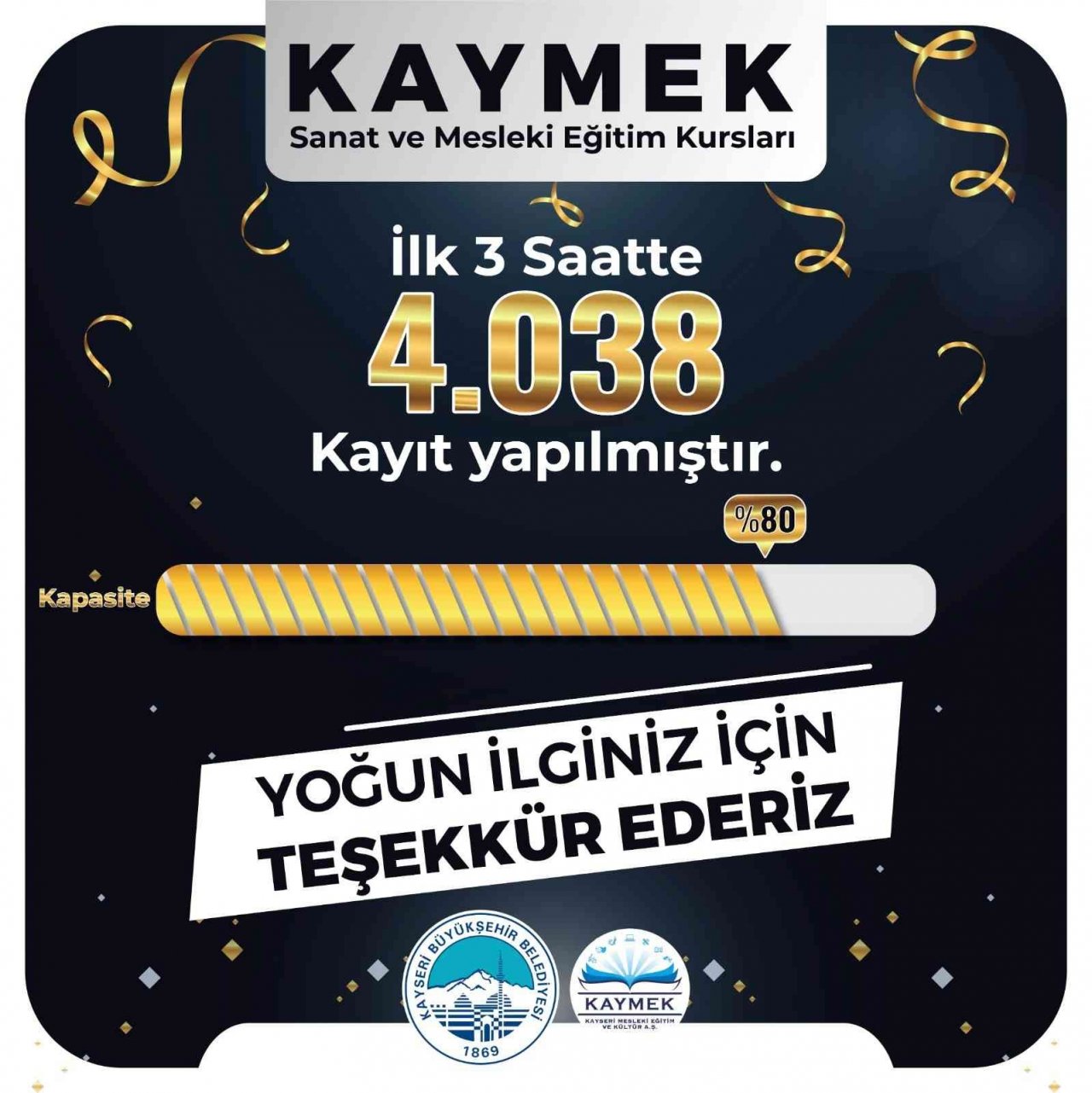 KAYMEK’in 2. dönem kurs kayıtlarına ilk saatlerden yoğun ilgi