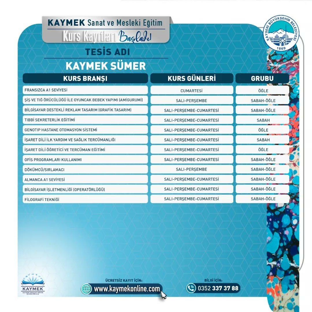 KAYMEK’in 2. dönem kurs kayıtlarına ilk saatlerden yoğun ilgi