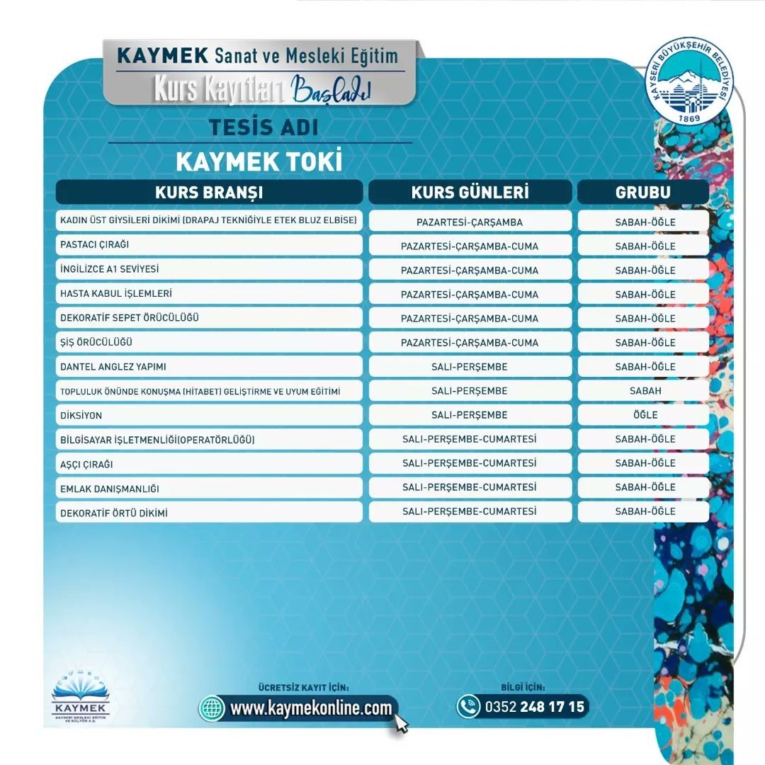 KAYMEK’in 2. dönem kurs kayıtlarına ilk saatlerden yoğun ilgi