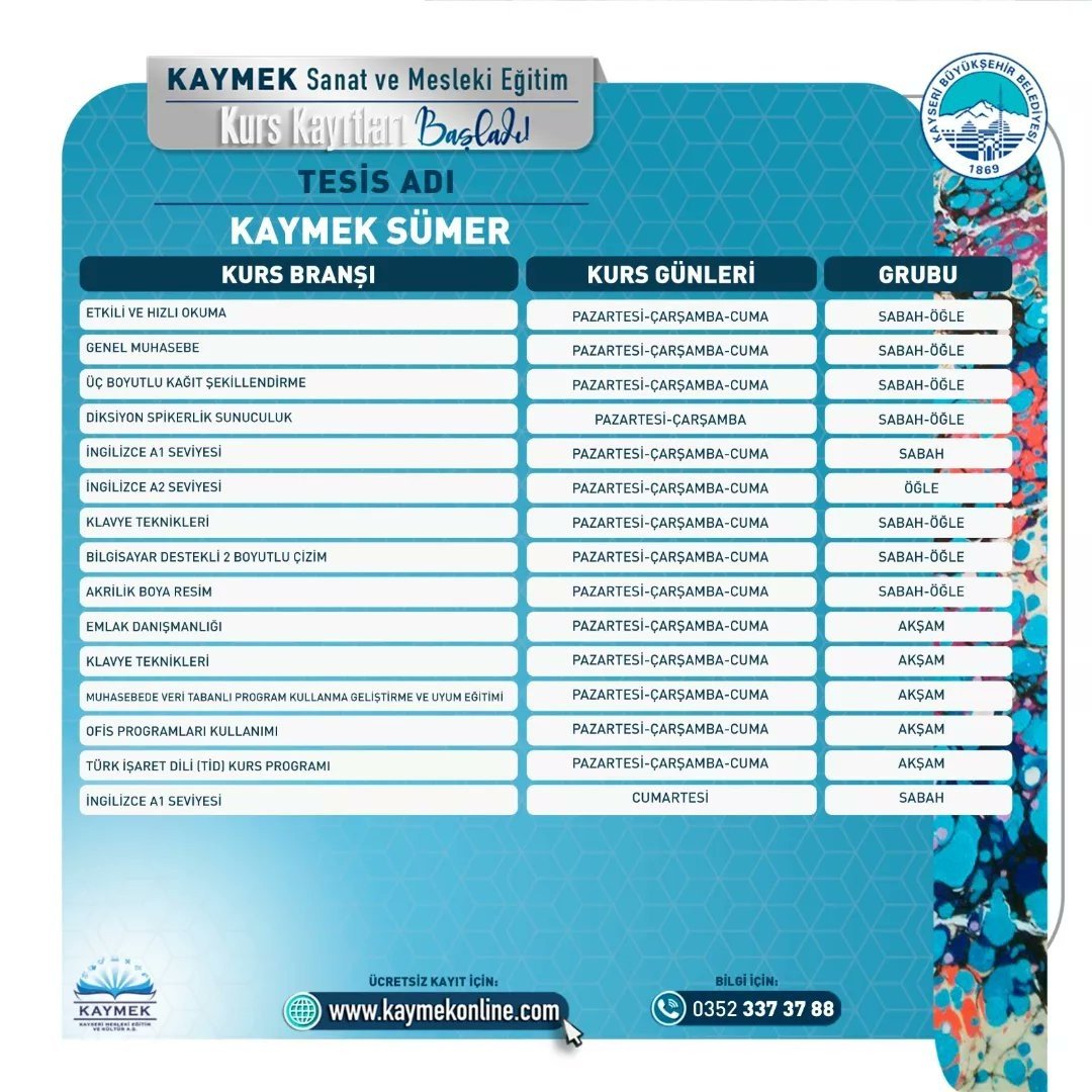 KAYMEK’in 2. dönem kurs kayıtlarına ilk saatlerden yoğun ilgi