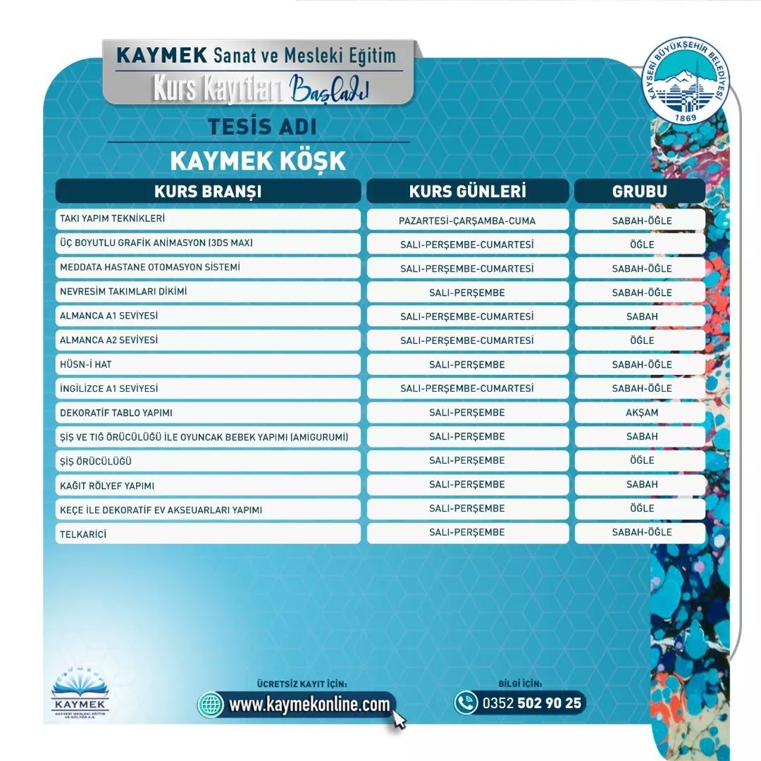 KAYMEK’in 2. dönem kurs kayıtlarına ilk saatlerden yoğun ilgi