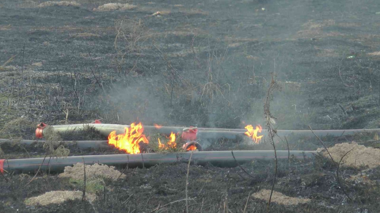 Isınmak için yaktığı ateş 45 dekar alanı kül etti