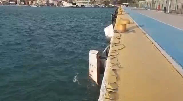 Amasra’ya gelen Rus Kruvaziyer liman usturmaçalarına çarptı