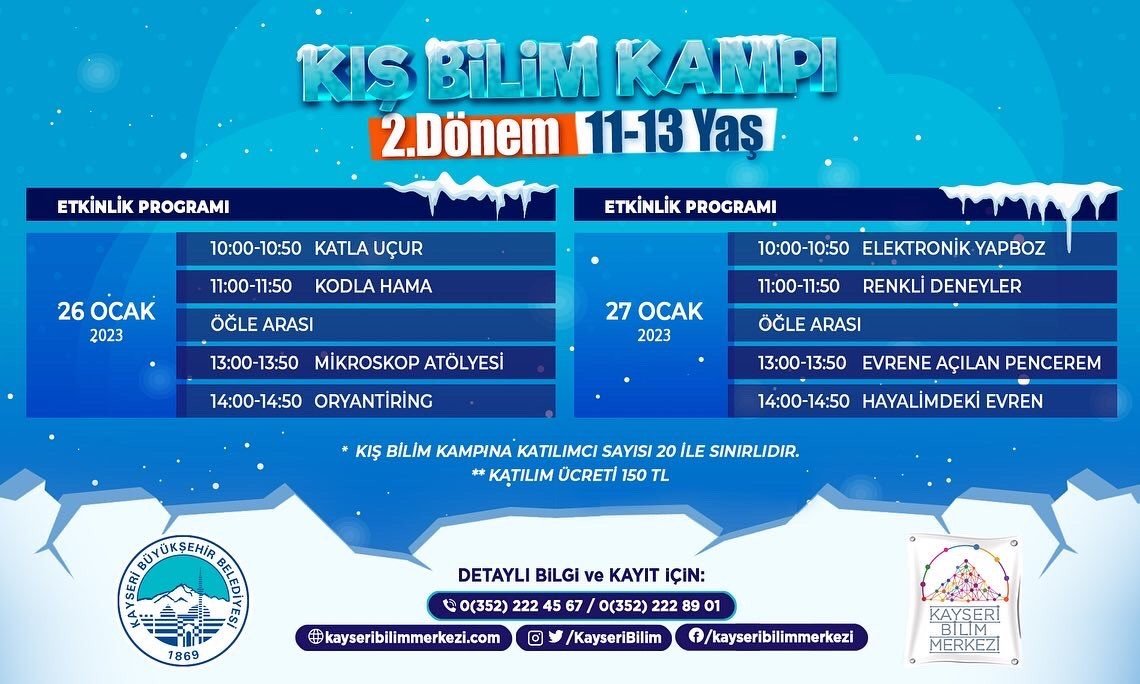 Büyükşehir’den kış bilim kampı