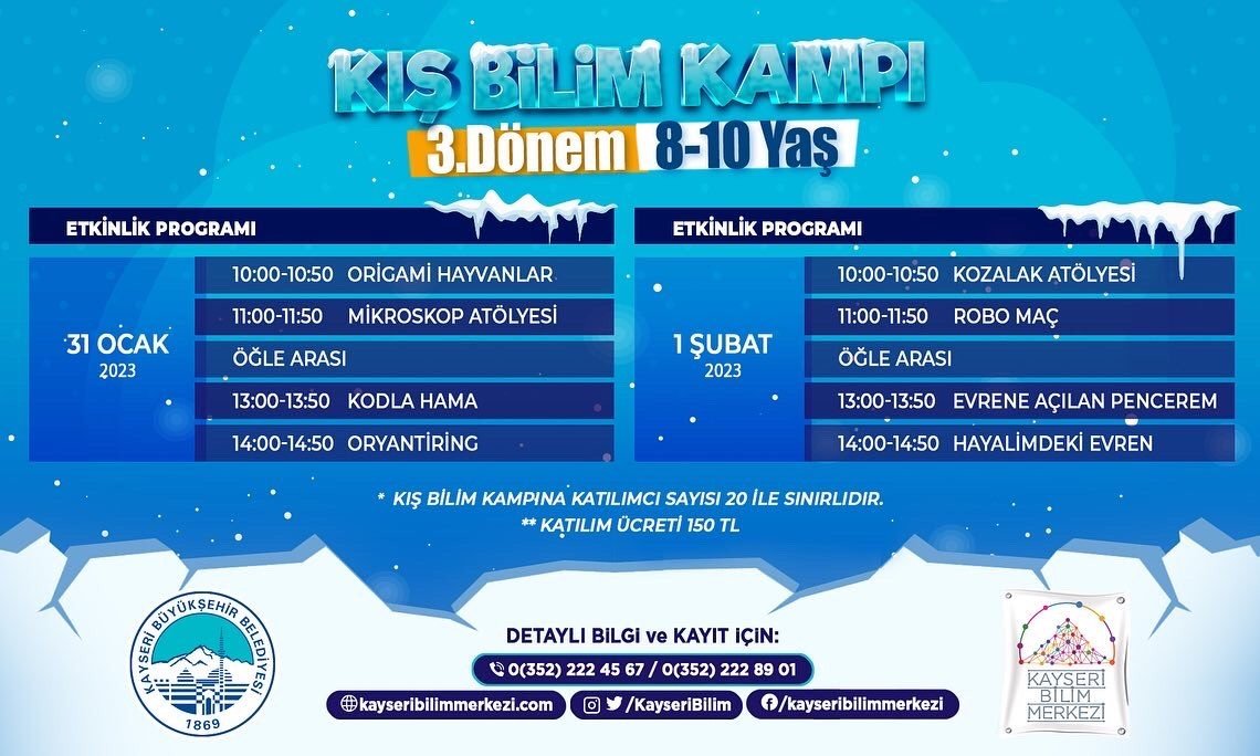 Büyükşehir’den kış bilim kampı