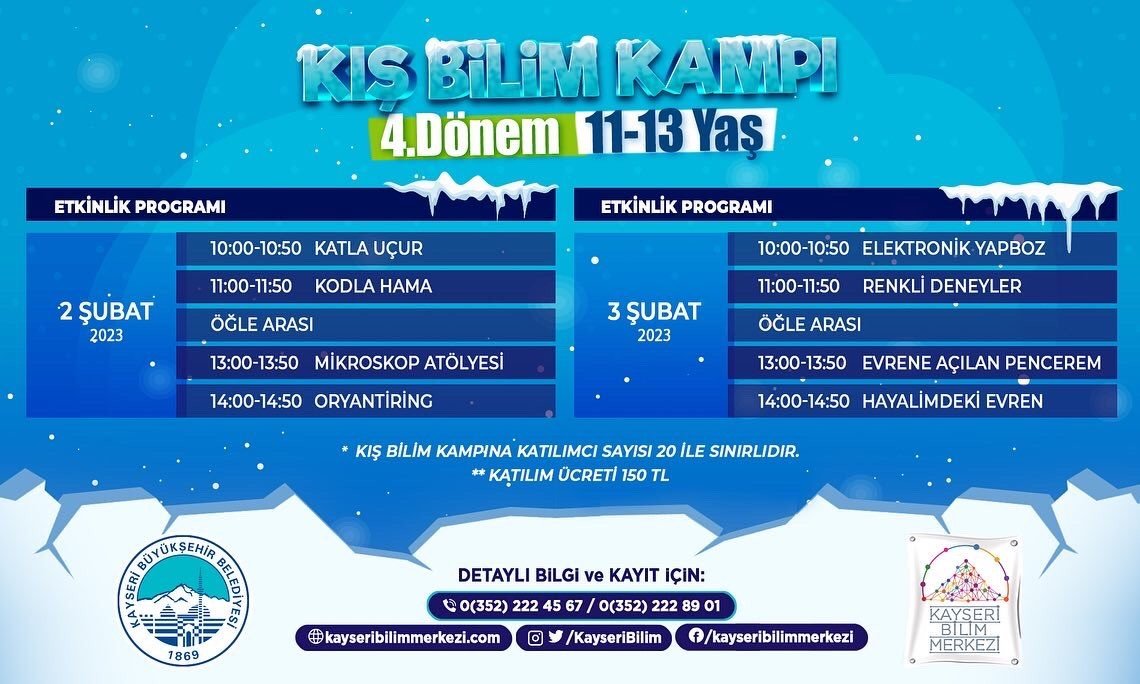 Büyükşehir’den kış bilim kampı