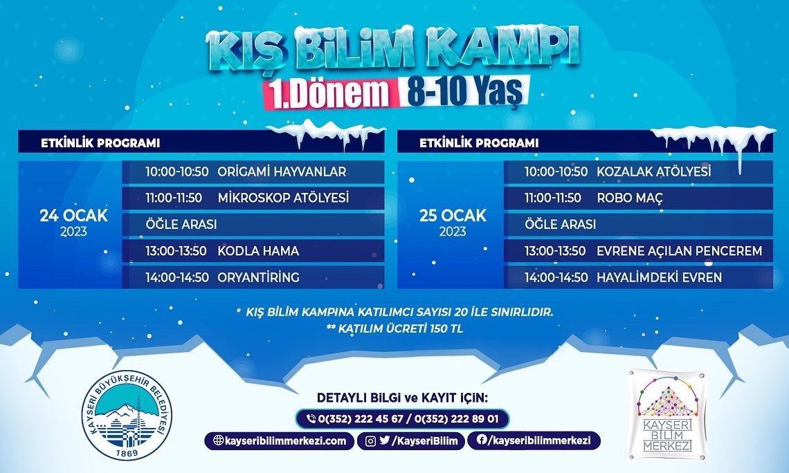 Büyükşehir’den kış bilim kampı