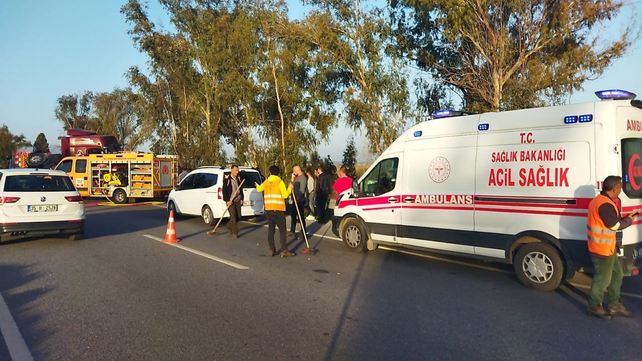 Sürücüsünün direksiyon hakimiyetini kaybettiği tır karşı şeride geçti: 1 ölü, 2 yaralı