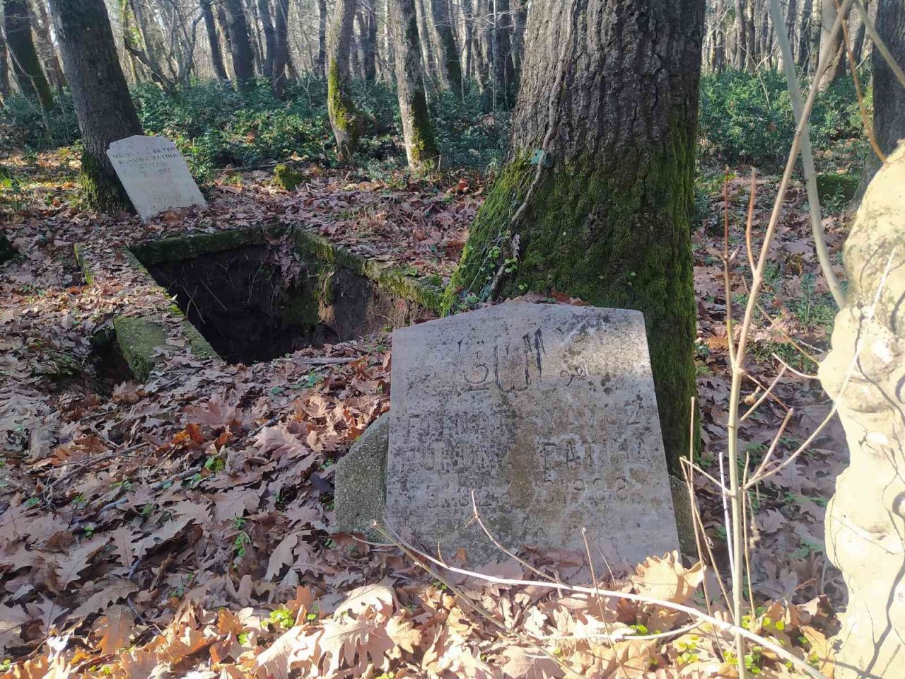 Çatalca’da eski köy mezarlığı defineciler tarafından talan edildi