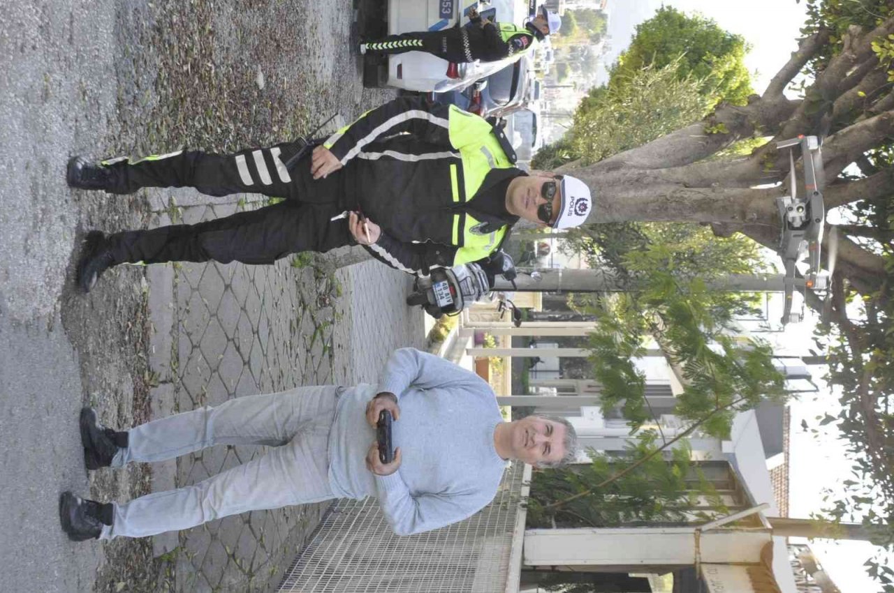 Fethiye’de trafik ekipleri drone destekli denetim yaptı
