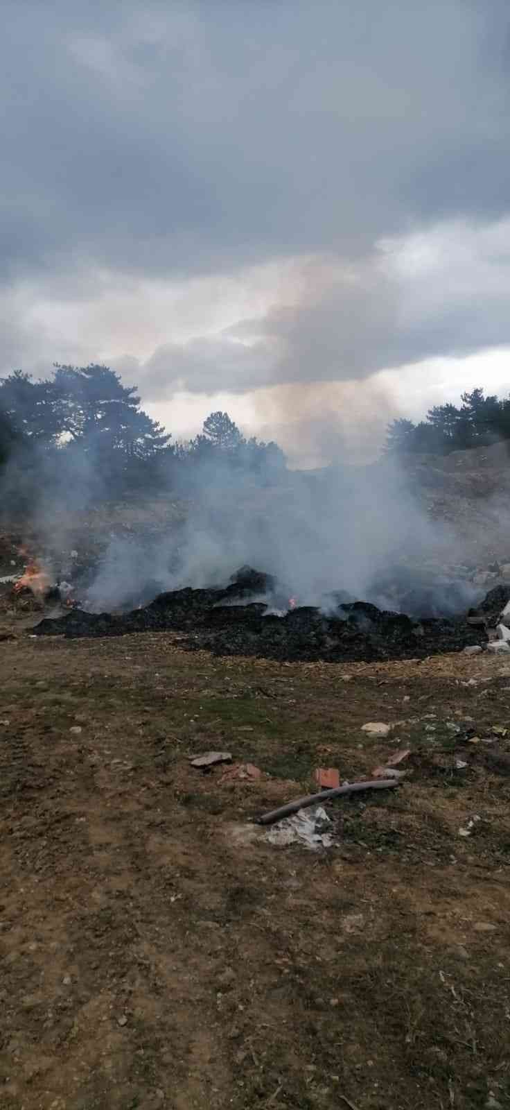 Ormanda yanan çöpler ekipleri harekete geçirdi