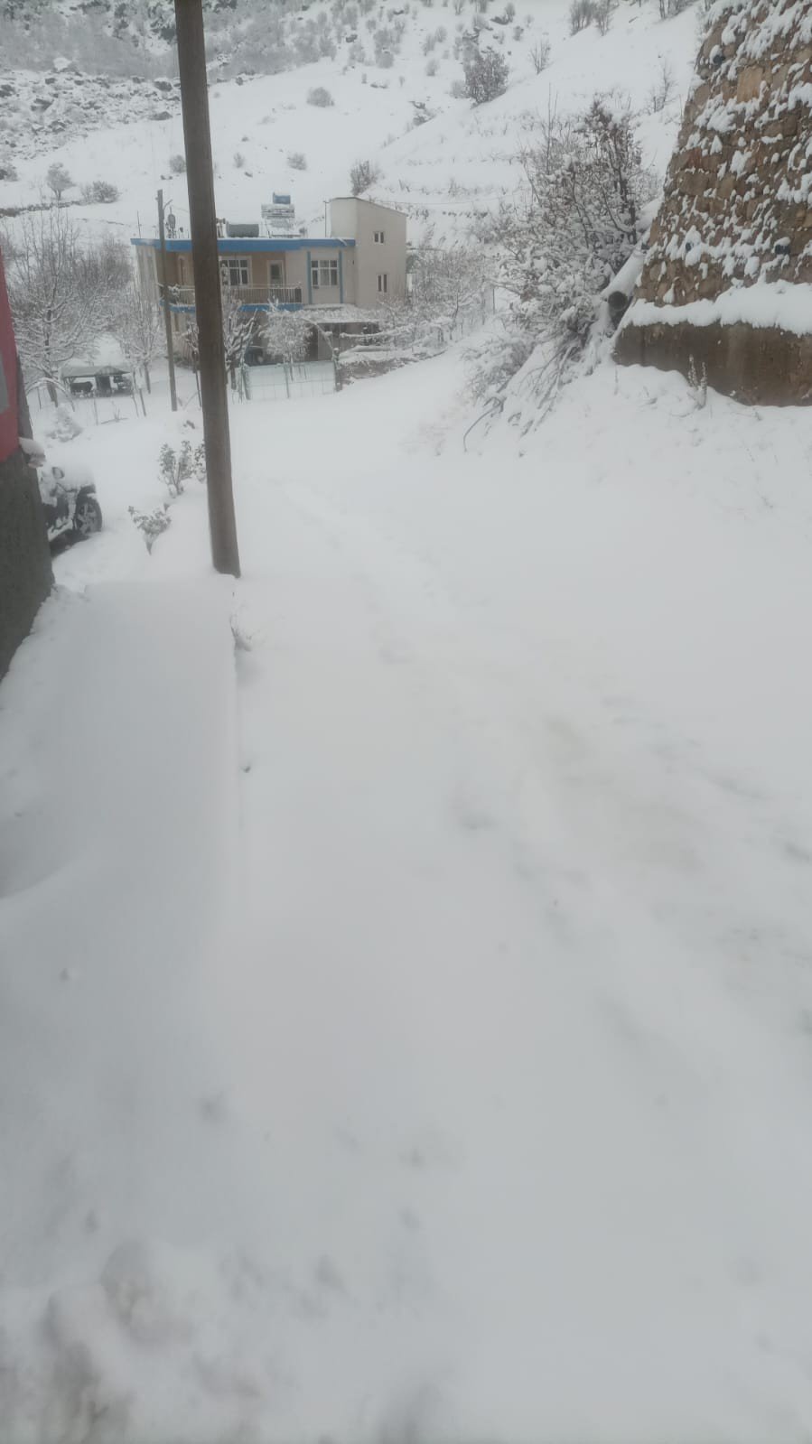 Diyarbakır kırsalı beyaza örtüyle kaplandı