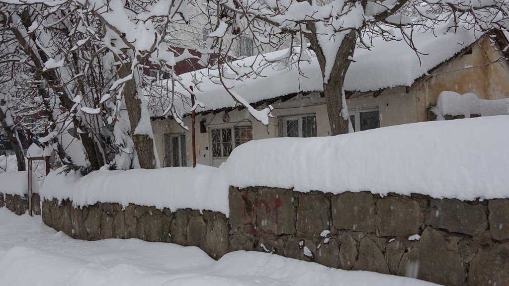 Bitlis’te tek katlı evler ve arabalar kara gömüldü