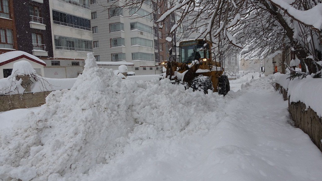 Bitlis’te tek katlı evler ve arabalar kara gömüldü