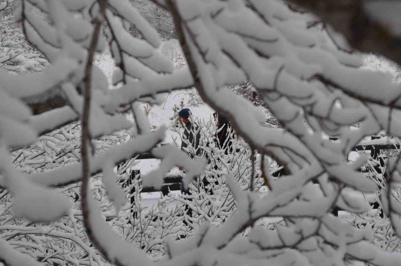 Abant’ta kar kalınlığı 15 santimetreyi buldu