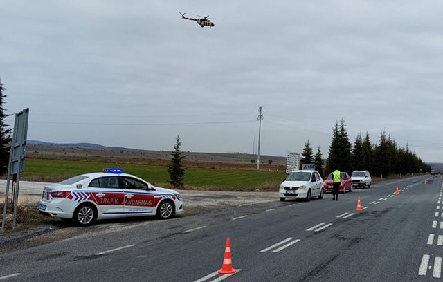 Helikopter destekli trafik denetimi yapıldı