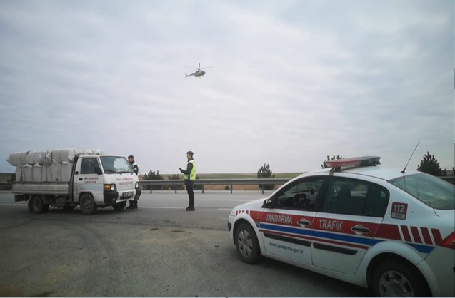 Helikopter destekli trafik denetimi yapıldı