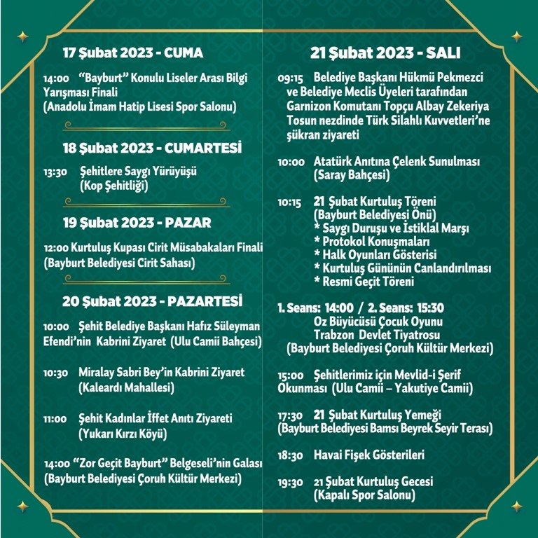 Kurtuluşun 105. yıl dönümü programı belli oldu